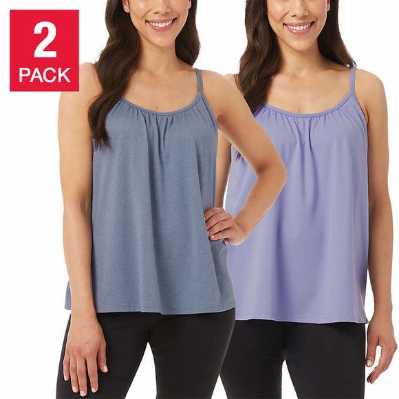 32 Degrees - 2 Pack Cami with Built-in Bra - Picture 1 of 4